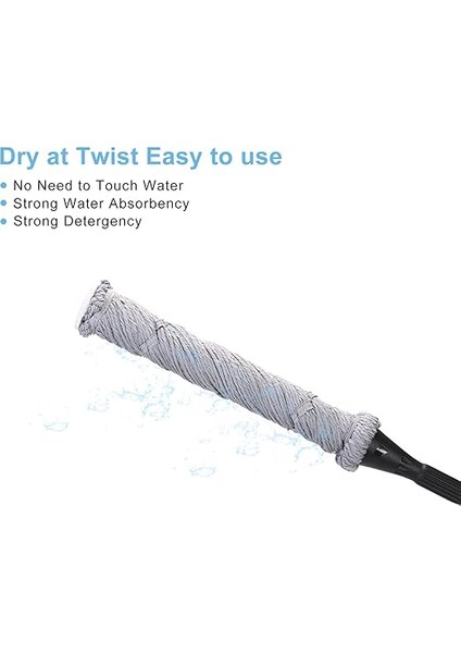 2 Yeniden Kullanılabilir Başlıklı Paspas, Kolay Sıkma Bükümlü Paspas, 57" Uzun Saplı, Zemin Temizliği Için Islak Paspaslar, Ticari Ev Temiz Parke, Vinil, Fayans ve Daha Fazlası (Gri) fırsatları