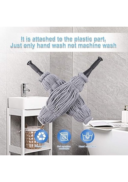 2 Yeniden Kullanılabilir Başlıklı Paspas, Kolay Sıkma Bükümlü Paspas, 57" Uzun Saplı, Zemin Temizliği Için Islak Paspaslar, Ticari Ev Temiz Parke, Vinil, Fayans ve Daha Fazlası (Gri) indirimleri