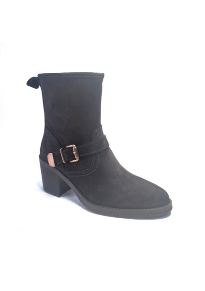 Kadın Hakiki Deri 7.5 cm Topuklu El Yapımı Tokalı Günlük Şık Bot fiyatları