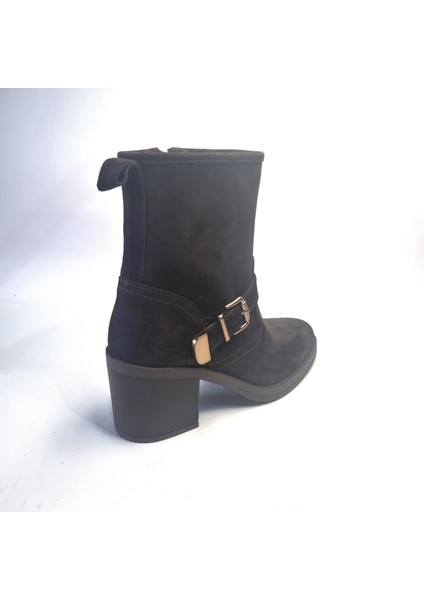 Kadın Hakiki Deri 7.5 cm Topuklu El Yapımı Tokalı Günlük Şık Bot modelleri