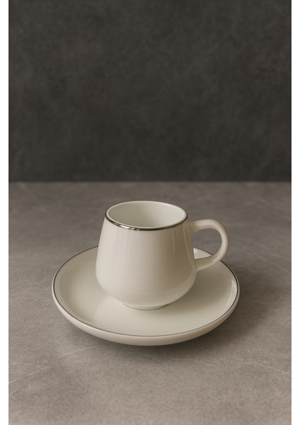 Silver New Bone 6 Kişilik Kahve Fincan Takımı 90ML