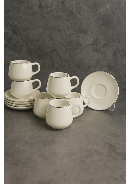 Silver New Bone 6 Kişilik Kahve Fincan Takımı 90ML fiyatları