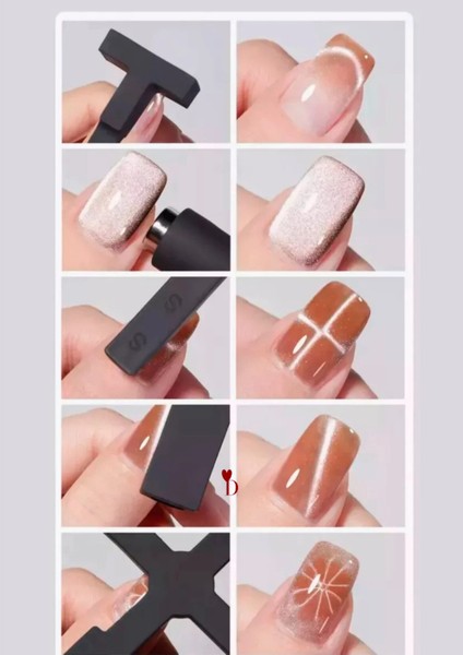 Kedi Gözü Oje Için Mıknatıs - Cat Eye Kalıcı Oje Manyetik Mıknatıs 5'i 1 Yerde modelleri