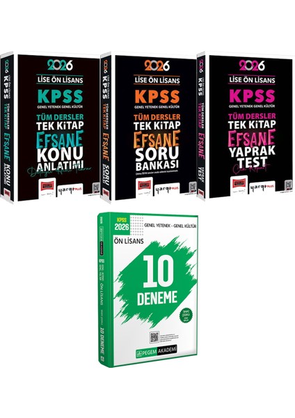 2026 Kpss Lise Ön Lisans Tek Kitap Efsane Konu Soru Yaprak Test - 2026 Kpss Ön Lisans Çözümlü 10 Deneme