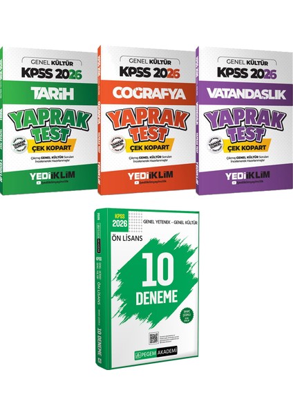 Kpss 2026 Tarih Coğrafya Vatandaşlık Yaprak Test Çek Kopart - 2026 Kpss Ön Lisans Çözümlü 10 Deneme