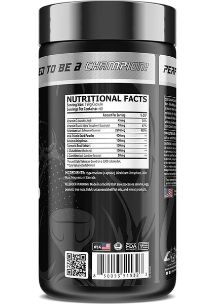 Lıver Support Milk Thistle , Betaine , Turmeric , Selenium 60 Veg Caps - By Kai Greene fiyatları