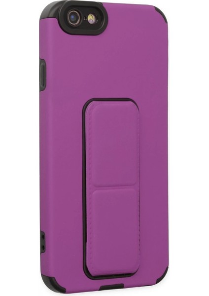 iPhone 6 Kılıf Mega Standlı Silikon - Mor (K95) fiyatları
