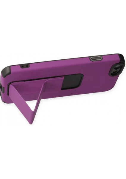 iPhone 6 Kılıf Mega Standlı Silikon - Mor (K95) fırsatları