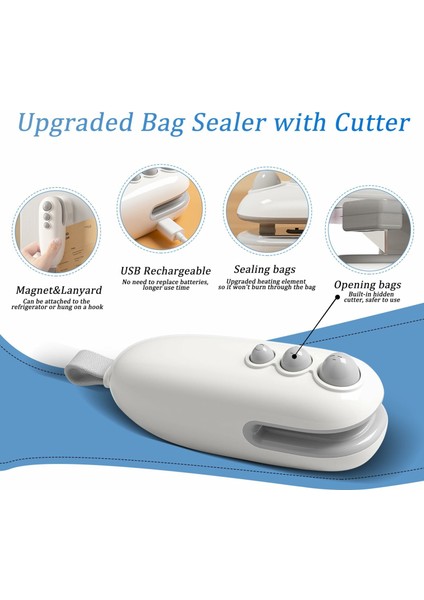 Mini Vakumlu Paketleme Makinesi USB Şarj Edilebilir Elde Taşınabilir Kolay Kapatılabilir Poşet Paketleme Makinesi Gıda Saklama Için - Beyaz (Yurt Dışından) fiyatları