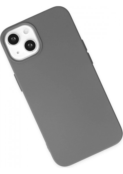 iPhone 14 Plus Kılıf Nano Içi Kadife Silikon - Gri (K95) modelleri