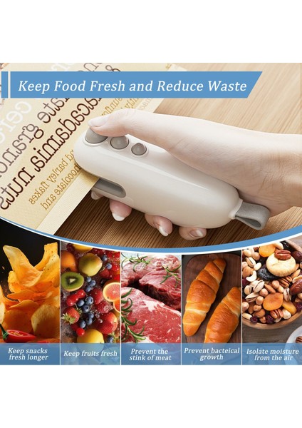 Mini Vakumlu Paketleme Makinesi USB Şarj Edilebilir Elde Taşınabilir Kolay Kapatılabilir Poşet Paketleme Makinesi Gıda Saklama Için - Beyaz (Yurt Dışından) indirimleri