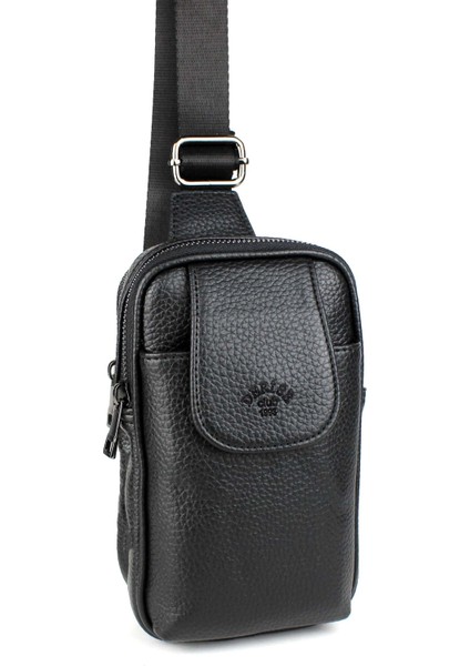 Erkek Siyah Omuz Çantası Göğüs Çantası Body Bag Çanta