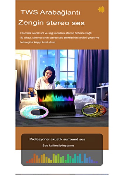 Dubai Müze Rgb Bluetooth Hoparlör 1500mah Pil ile Taşınabilir Beyaz Gece Lambası