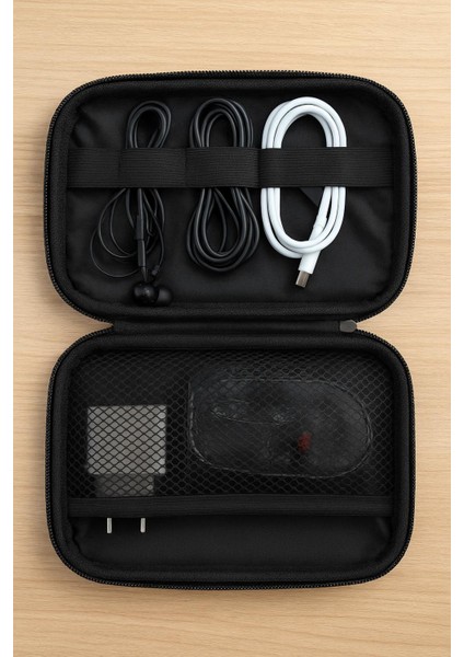 Pembe Şarj Aleti Kulaklık Çantası - Teknoloji , Makyaj Organizer Düzenleyici Seyahat Mini Yazıcı modelleri