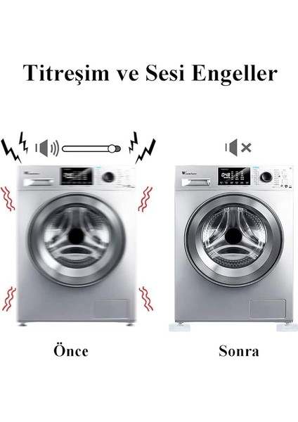 Çamaşır Makinesi Titreşim Gürültü Hareket Önleyici Mobilya Yükseltici Ayak Ped (4 Adet) modelleri