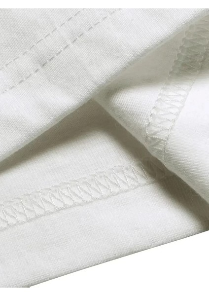 Aıcg Ön Arka Baskılı Bisiklet Yaka Kadın Oversize Bisiklet Yaka T-Shirt - Beyaz fırsatları