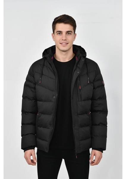 Erkek Kapüşonlu Iç Kürklü Spor Mont 99526 BGL-ST04171