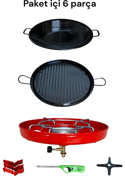 Çok Amaçlı Küçük Tüp Mangal Izgara Sac Ocak Kavurma Gözleme Et Balık Dumansız Piknik Tüp Sac 40CM fırsatları