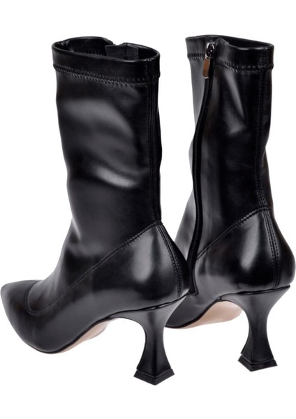 Streç Ince Topuklu Kadın Bot PL-396 Siyah indirimleri