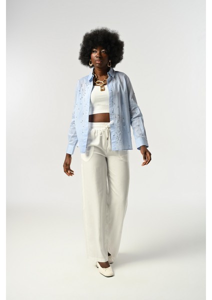 Kadın Taş Işlemeli Ince Gömlek fırsatları