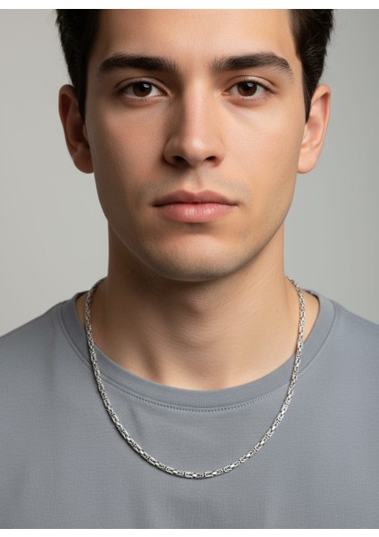 925 Ayar Gümüş Kral Zincir Erkek Kolye