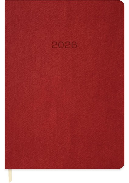 Keskin 2026-16*24 Günlük Termo Deri Ajanda-Kırmızı