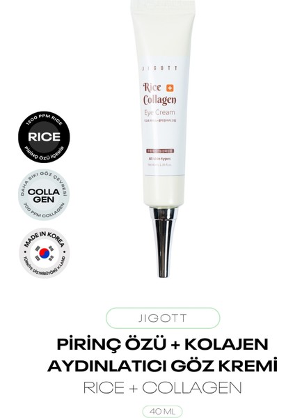 Pirinç Özü ve Kolajen Içeren Aydınlatıcı Göz Kremi Rice Collagen Eye Cream
