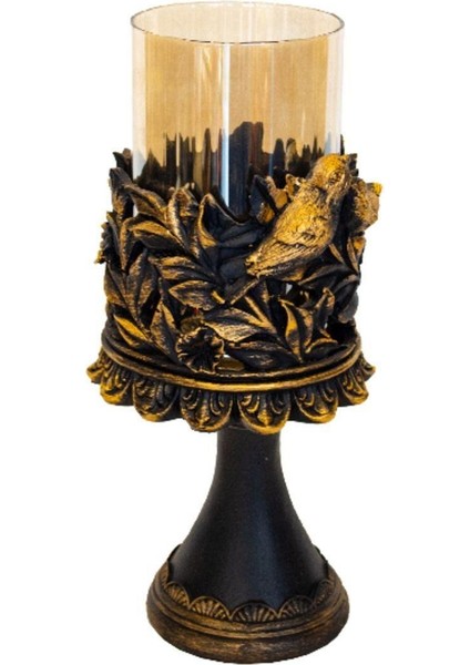 Kuşlu Ayaklı Mumluk Siyah fiyatları