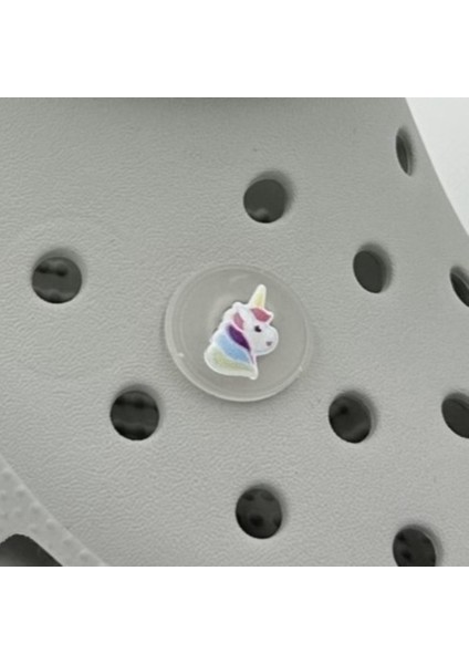 Terlik Süsü ve Aksesuarı , Çanta Süsü – Renkli Jibbitz Dijital Unicorn Görselli Figür Aksesuarı