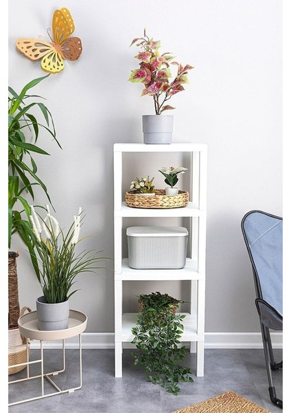 2115 Ombeg 4 Katlı Beyaz Modüler Raf – Çok Amaçlı Plastik Düzenleyici fiyatları