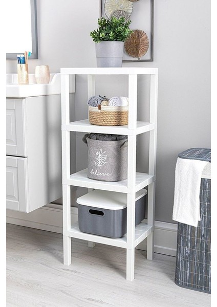 2115 Ombeg 4 Katlı Beyaz Modüler Raf – Çok Amaçlı Plastik Düzenleyici modelleri