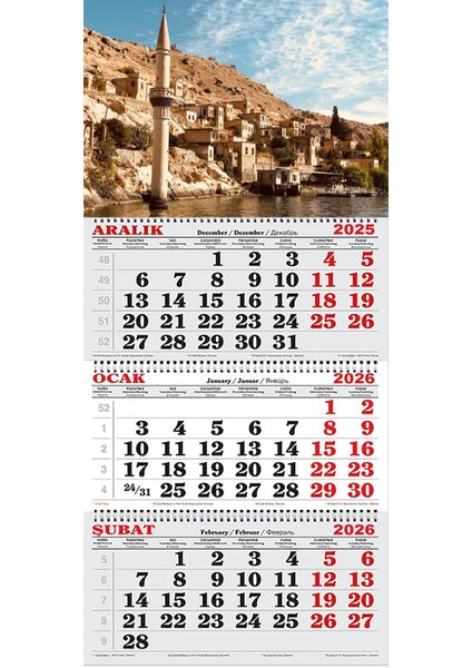 2026 Yılı Gemici Takvimi----Halfeti Savaşan Köyü Şanlıurfa