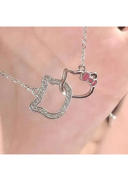 Hello Kitty Hayranlara Özel 925 Ayar Gümüş Zincir Kadın Genç Kız Kolye fiyatları
