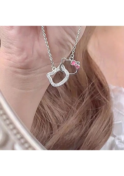 Hello Kitty Hayranlara Özel 925 Ayar Gümüş Zincir Kadın Genç Kız Kolye fırsatları