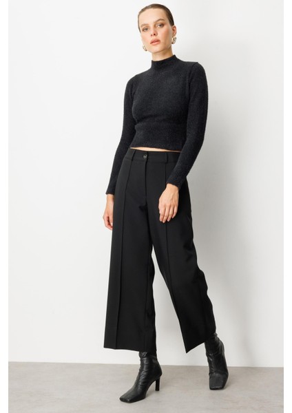 Sahte Cep Detaylı Kumaş Pantolon-Siyah fiyatları