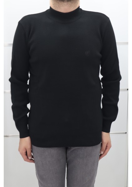 Fistan Store Erkek Düz Spor Kesim Rahat Kalıp Yarım Balıkçı Yaka Kışlık Yünlü Kazak