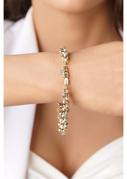 14 Ayar Altın Tek Sıra Renkli Doch Bileklik indirimleri