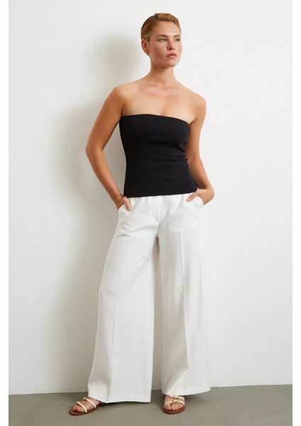 Geniş Paça Palazzo Pantolon Ekru fiyatları