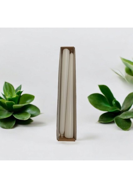 Şamdan Mum 2li Beyaz