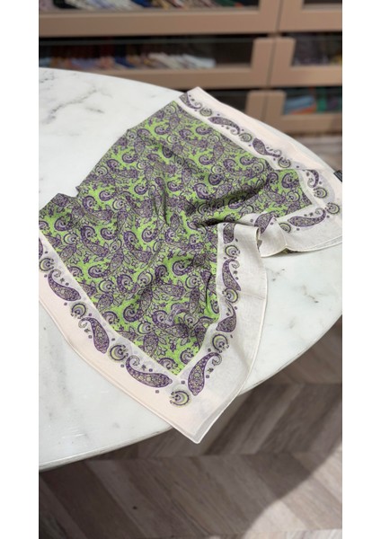 Ipekevi Desenli Tensoft Şal 2885 Buz Beyazı Haki