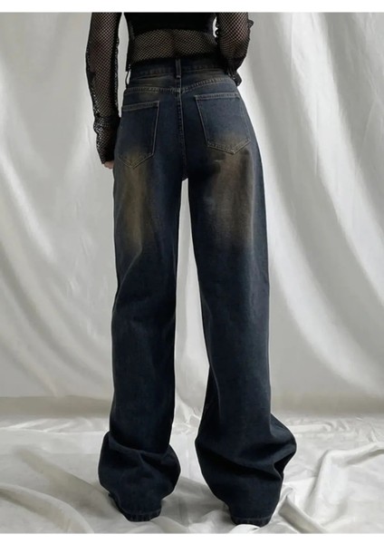 Vintage Eskitme Kahve Tint Efekt Yıkamalı Baggy Jeans Pantolon Unisex fiyatları