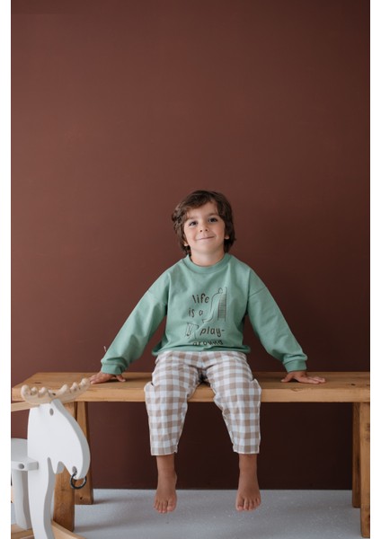 Play Park Çizim ve Baskılı Şardonlu Unisex Uzun Kollu Çocuk Sweatshirt modelleri