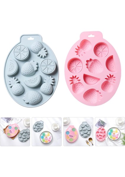 Silikon Meyve Figürleri Şeker Hamuru ve Jelibon Kalıbı 9 Lu