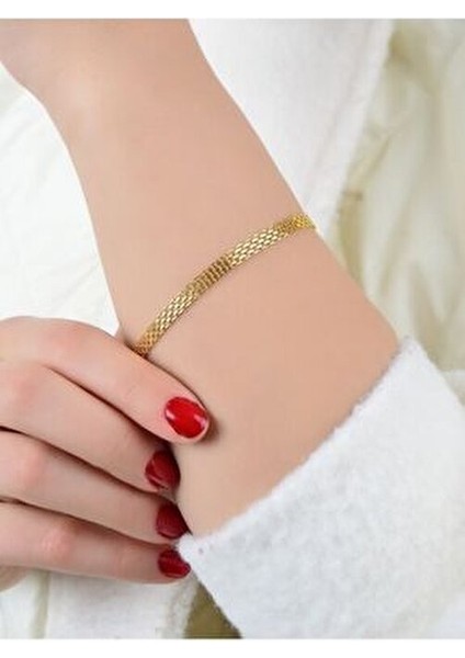 22 Ayar Altın Bilezik 6 Gram Hasır Modeli Zarif Kullanım modelleri