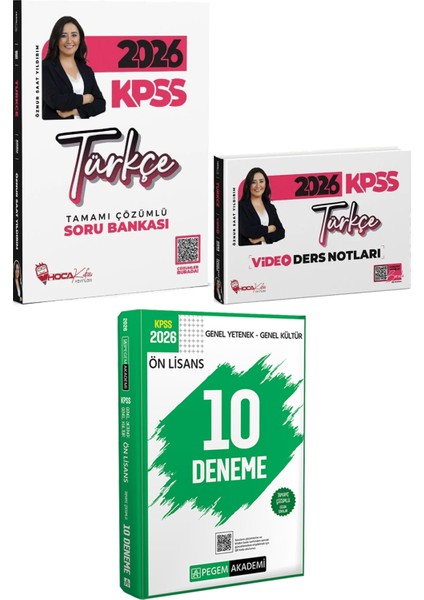 2026 Kpss Türkçe Çözümlü Soru Bankası ve Video Ders Notları - 2026 Kpss Ön Lisans Çözümlü 10 Deneme