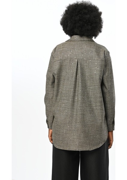 Kadın Pul Işlemeli Oversize Kesim Gömlek indirimleri