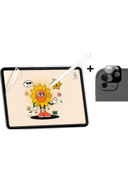 Apple iPad Pro 13 Inç 2025 M5 (A3360-A3361) ile Uyumlu Paperlike Kağıt Hissi Ekran Koruyucu ve Kamera Koruyucu