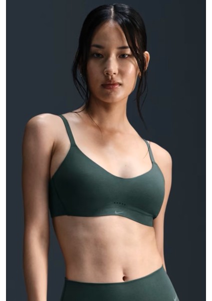 Alate Minimalist Women's Light-Support Padded Convertible Sports Bra Kadın Lazer Kesim Bra Yeşil