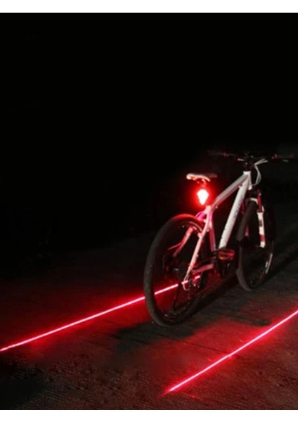 Bisiklet Arka Stop Lambası Lazer Şeritli LED Işık Pilli 7 Fonksiyon 5 LED fiyatları