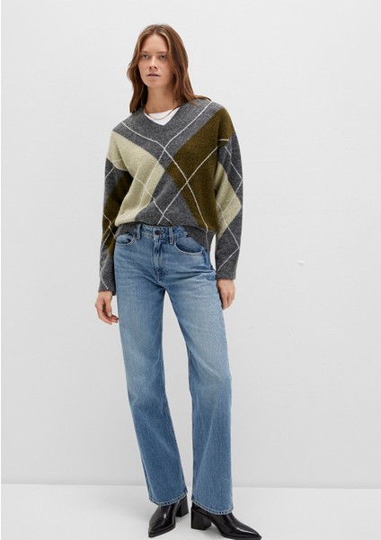 Baklava Desenli Gri Kazak 1710826-87829 fırsatları